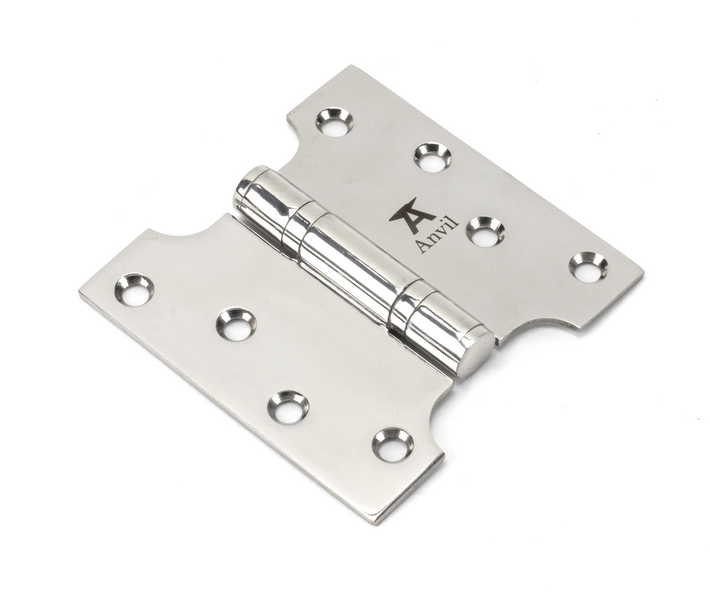 Polished SS 4&quot; x 2&quot; x 4&quot; Parliament Hinge (pair) - 49577