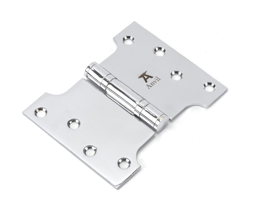 Polished Chrome 4" x 3" x 5" Parliament Hinge (pair) ss - 49558