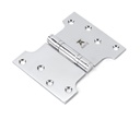 Polished Chrome 4&quot; x 3&quot; x 5&quot; Parliament Hinge (pair) ss - 49558