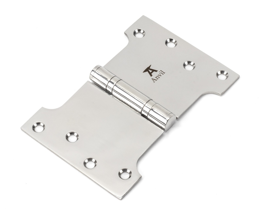 Polished SS 4" x 4" x 6" Parliament Hinge (pair) - 49579