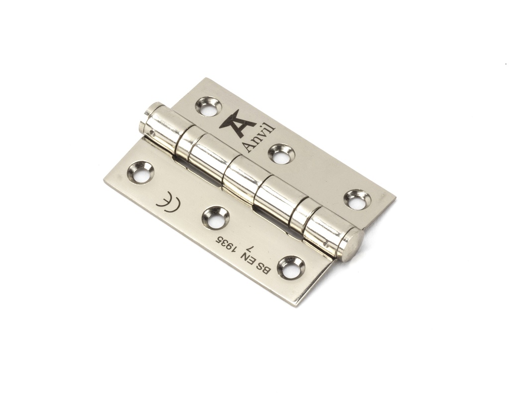 Polished Nickel 3&quot; Ball Bearing Butt Hinge (pair) ss - 49581