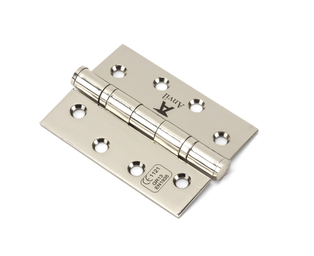Polished Nickel 4" Ball Bearing Butt Hinge (pair) ss - 49582