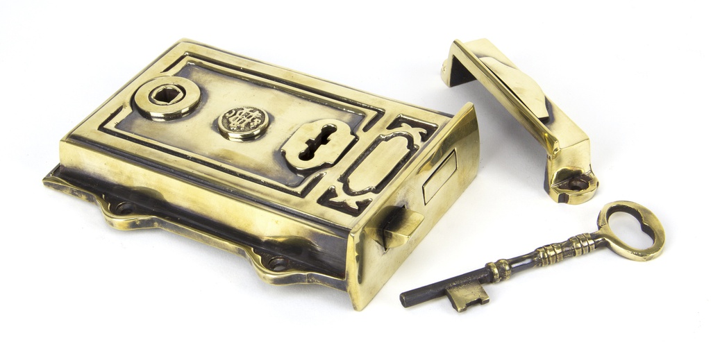 Aged Brass Davenport Rim Lock - 91528