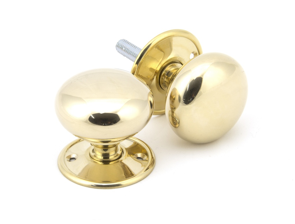 Polished Brass 57mm Mushroom Mortice/Rim Knob Set - 91529