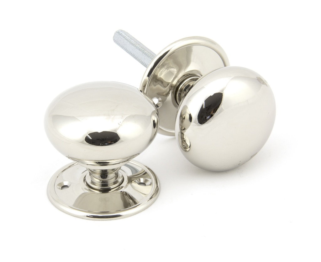 Polished Nickel 57mm Mushroom Mortice/Rim Knob Set - 91530