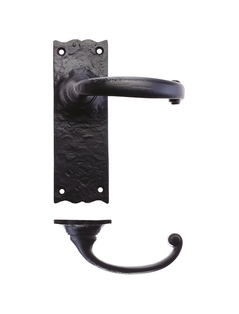 Traditional Lever on Latch Backplate - 6&quot;