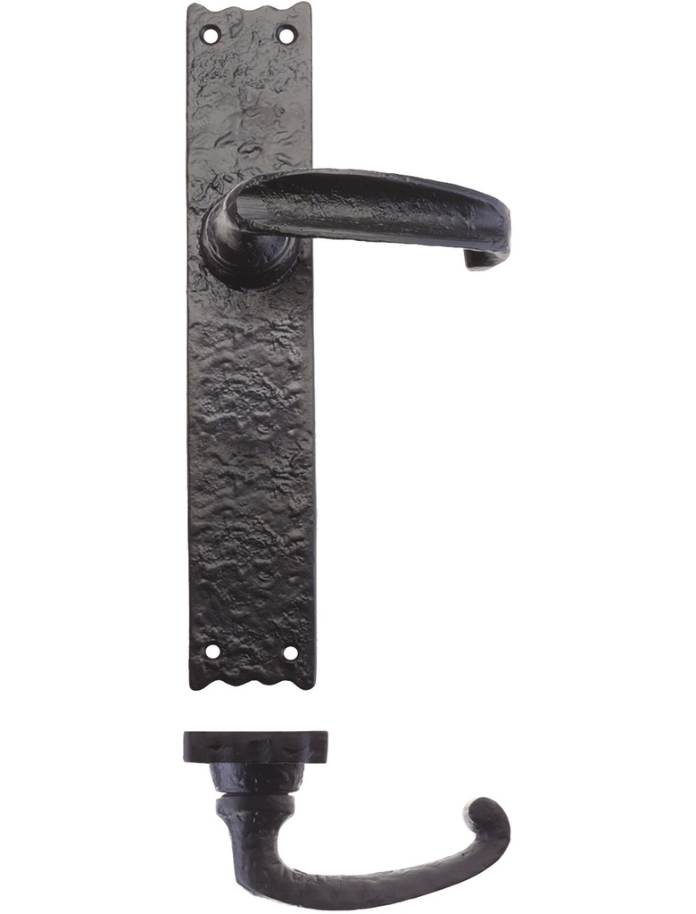 Traditional Lever on Latch Long Backplate - 10&quot;