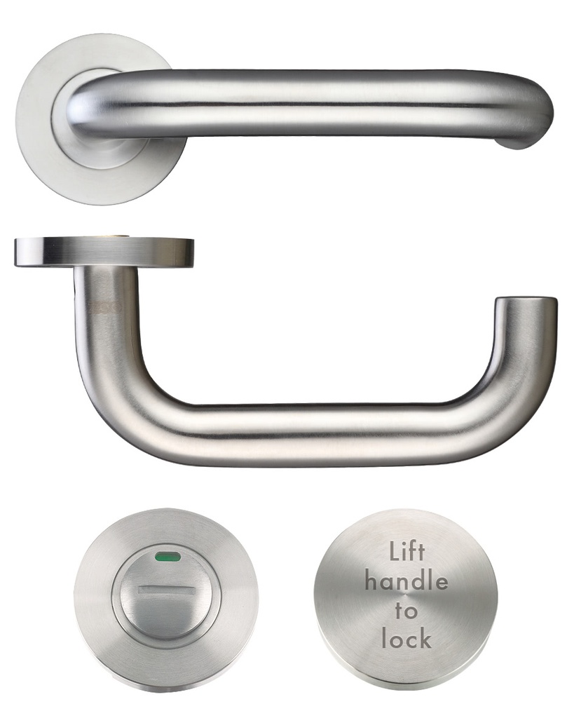 19mm Lift to Lock Tubular Return to Door Lever set -Push On Rose - Grade 304