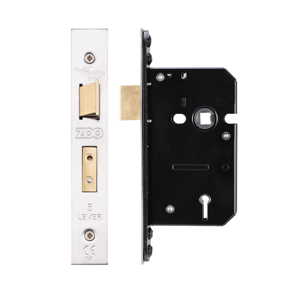 5 Lever Sash Lock - 64mm C/W PVD Forend and Strike