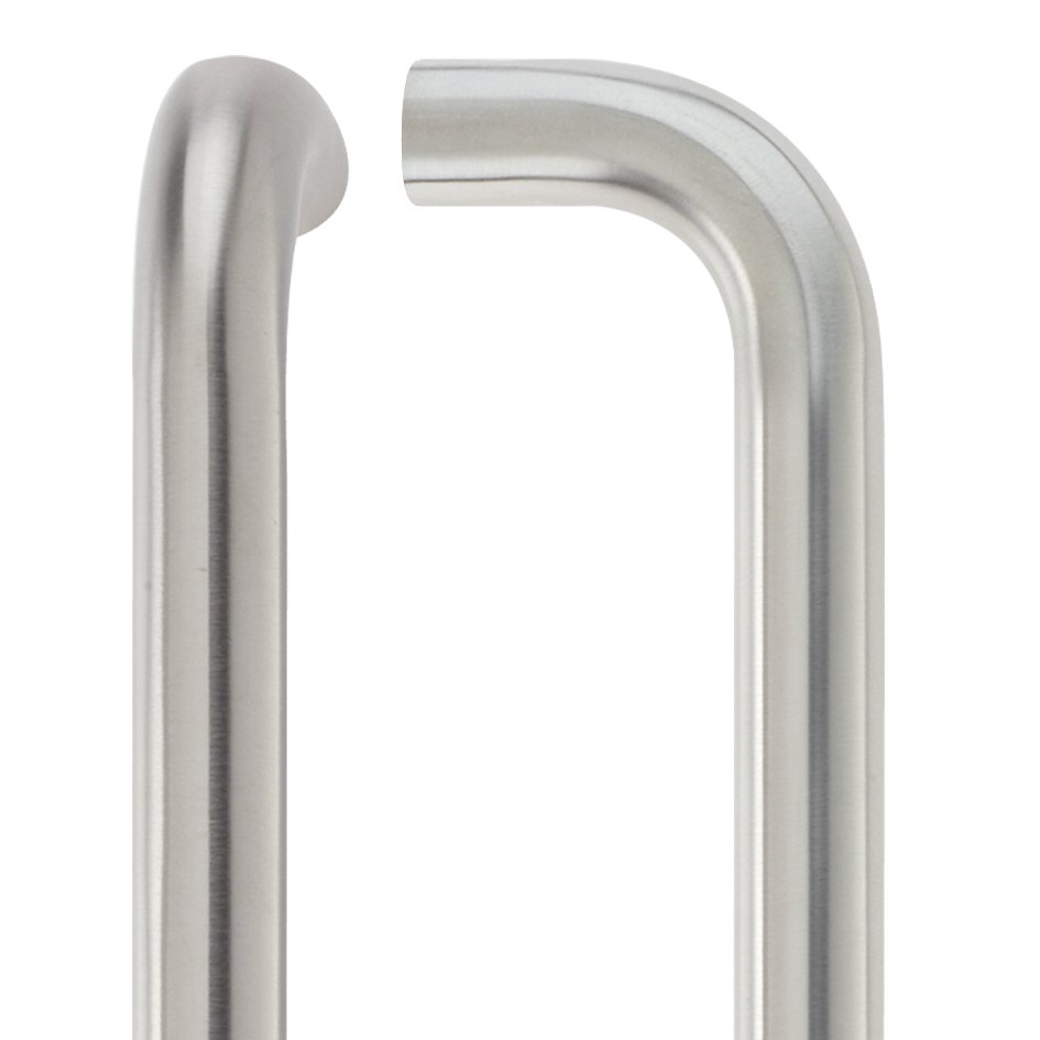 22mm D Pull Handle - 300mm Centers - Grade 304 - Bolt Through Fixings