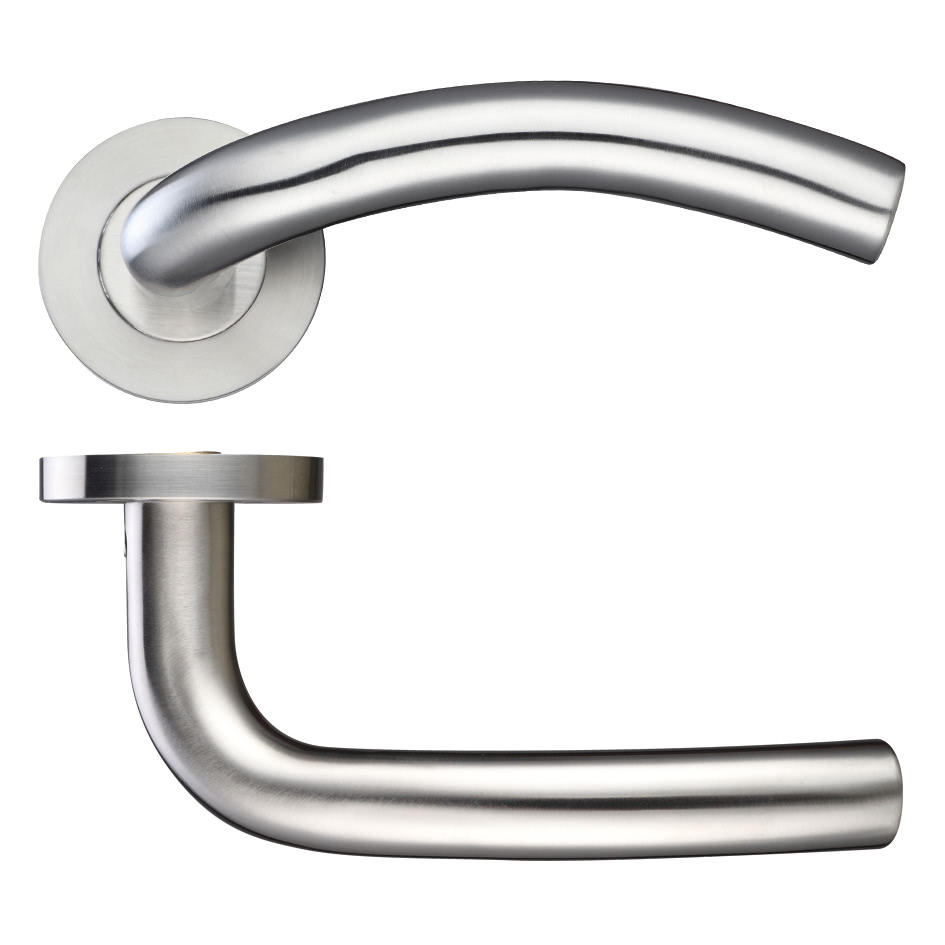 19mm Arched Lever - Push On Rose - 52mm Rose - Grade 304