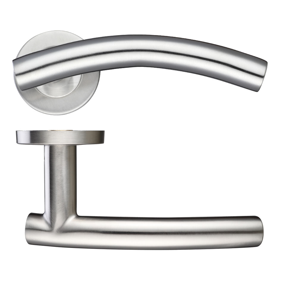 19mm Arched T-Bar Lever - Push On Rose - 52mm Dia - Grade 201