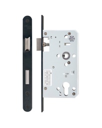 [B1105.382] DIN Euro Sash Lock Case 60mm - Radiused Faceplate - Onyx Black