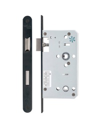 [B1109.382] DIN Bathroom Lock Case 60mm - Radiused Faceplate - Onyx Black