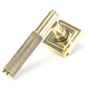 Aged Brass Brompton Lever on Rose Set (Square) - Unsprung - 49996