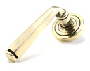 Aged Brass Avon Round Lever on Rose Set (Art Deco) - 45612