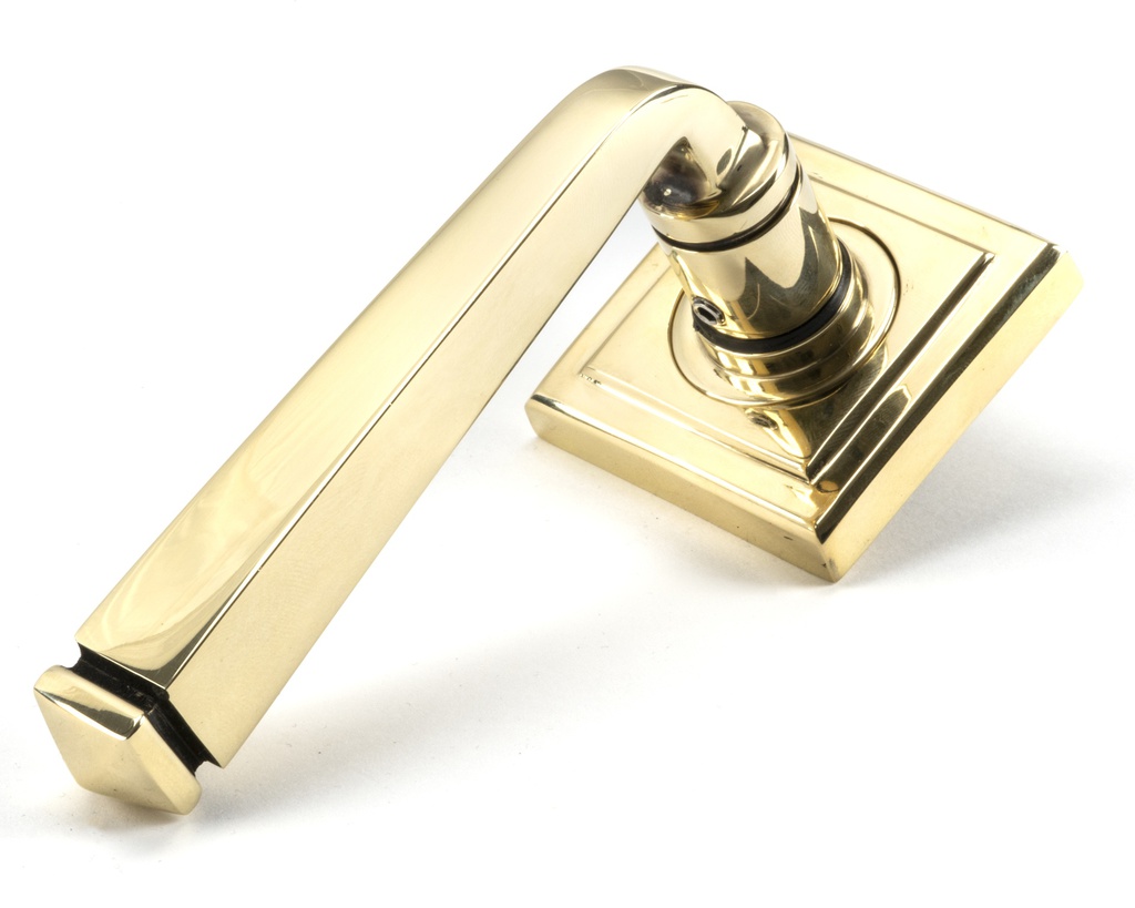 Aged Brass Avon Round Lever on Rose Set (Square) - 45614