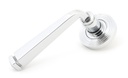 Polished Chrome Avon Round Lever on Rose Set (Beehive) - Unsprung - 49951