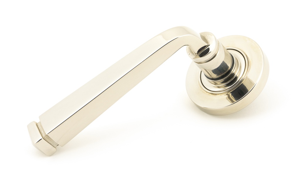 Polished Nickel Avon Round Lever on Rose Set (Plain) - 45619