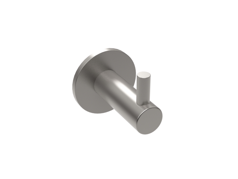 Coat Hook with Pin on Rose - AntiMicrobial Satin Stainless Steel