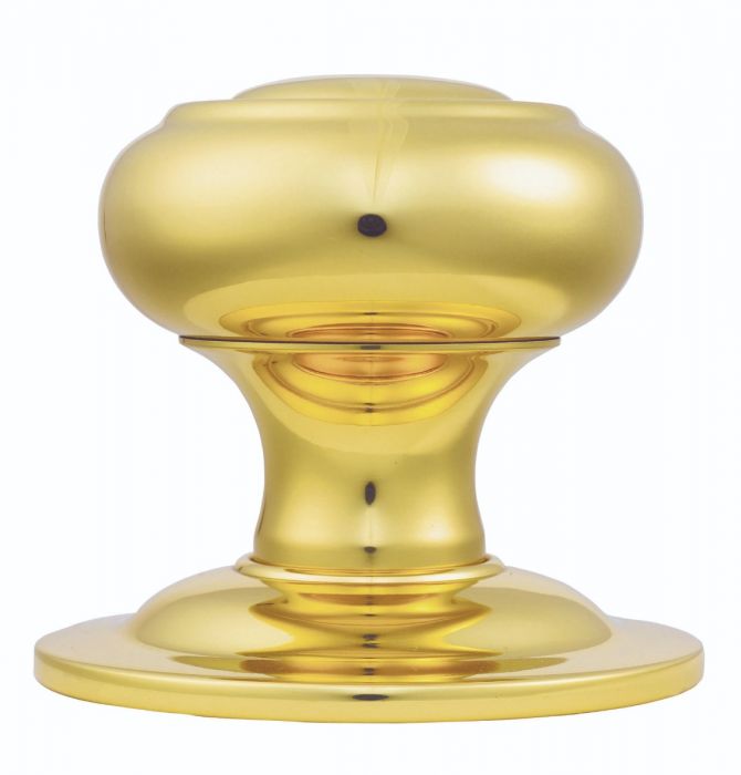 Polished Brass Round Centre Door Knob