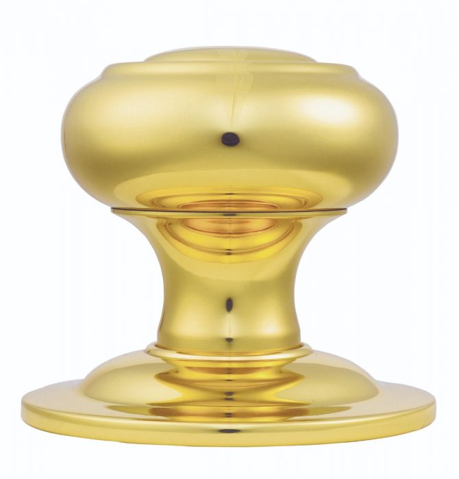 Polished Brass Round Centre Door Knob