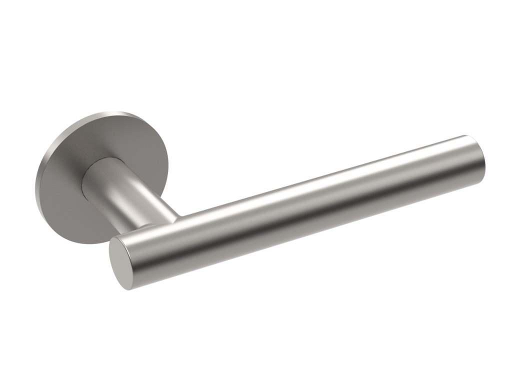 T Bar Lever on Rose - AntiMicrobial Satin Stainless Steel