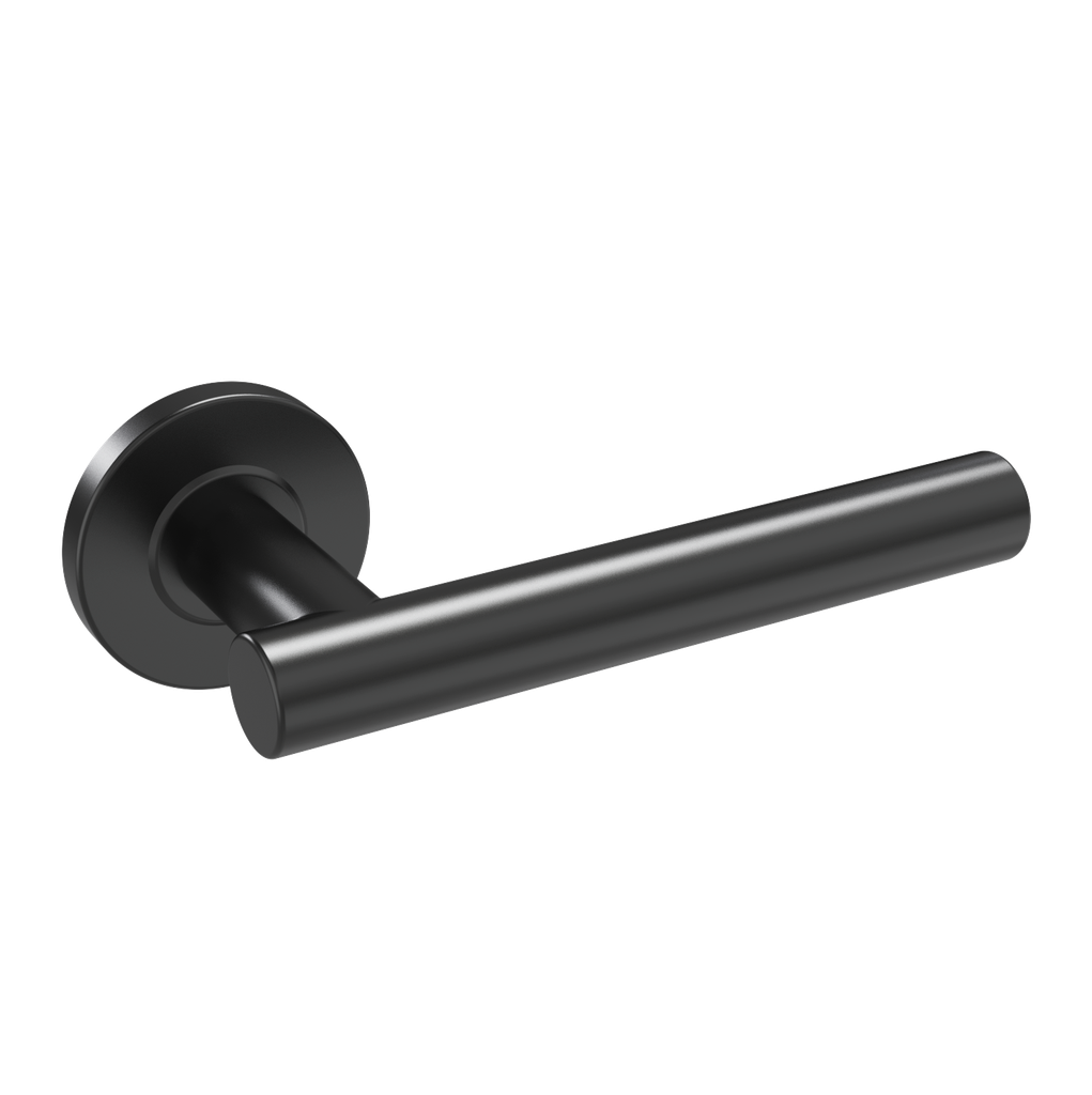 T Bar Lever on Rose - Onyx Black