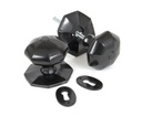 Black Large Octagonal Mortice/Rim Knob Set - 33065