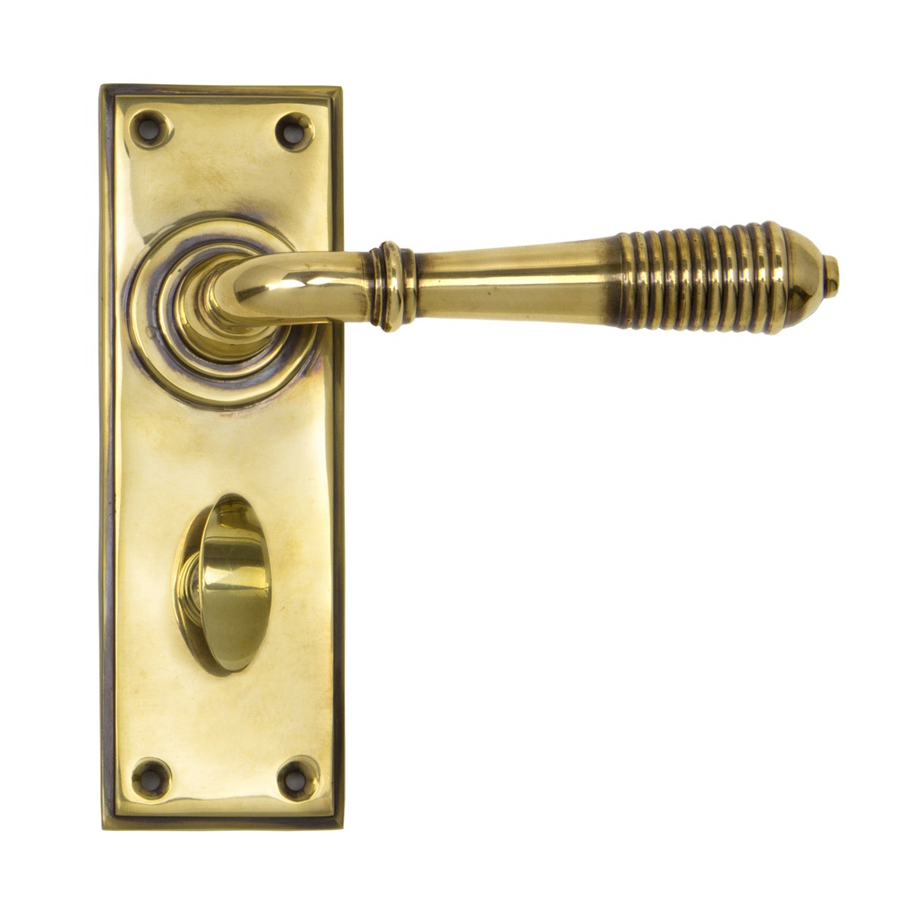 Aged Brass Reeded Lever Bathroom Set - 33084