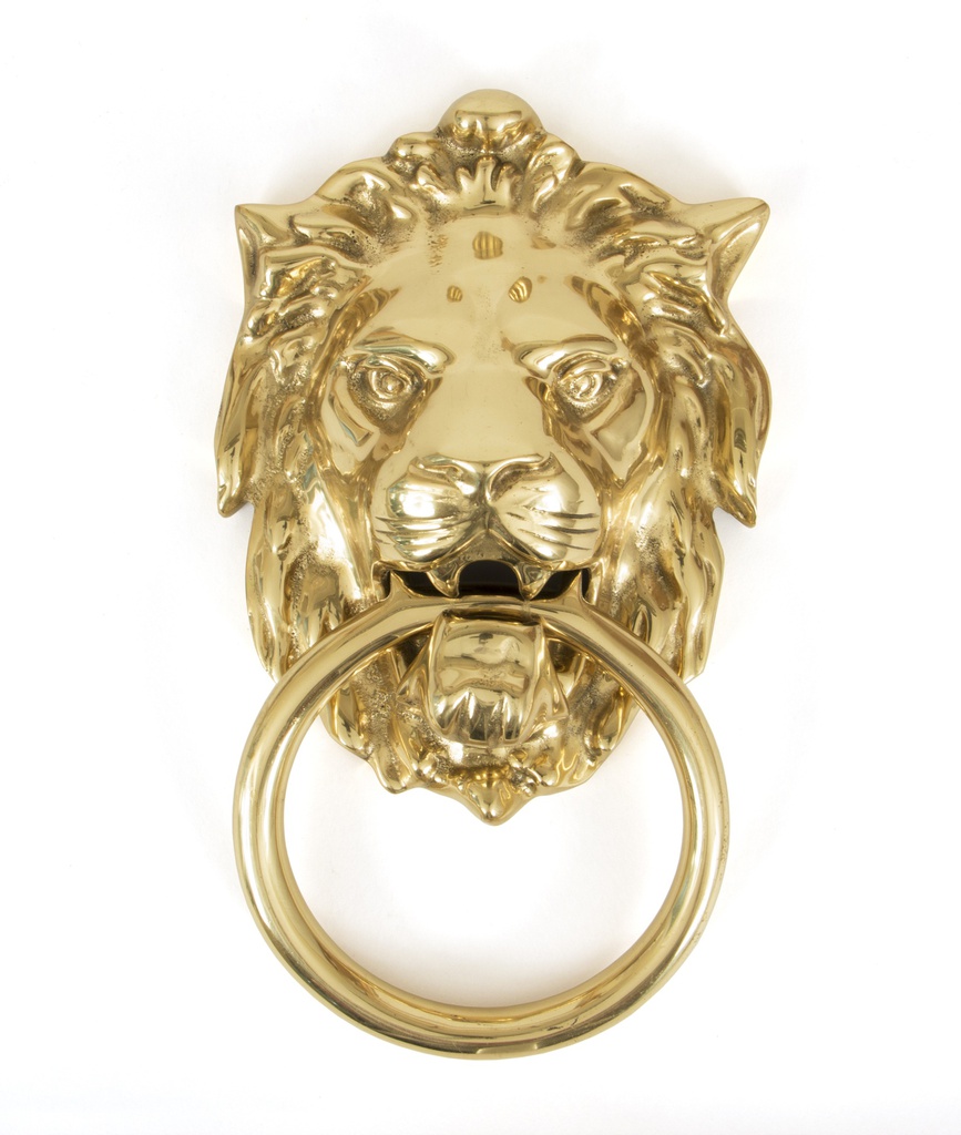 Polished Brass Lion Head Door Knocker - 33020