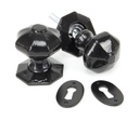 Black Octagonal Mortice/Rim Knob Set - 33250