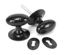 Black Oval Mortice/Rim Knob Set - 33251