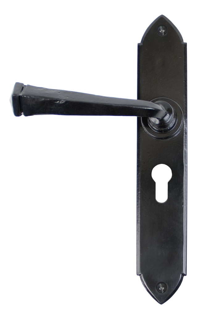 Black Gothic Lever Euro Lock Set - 33277