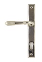 Polished Nickel Reeded Slimline Lever Espag. Lock Set - 33316