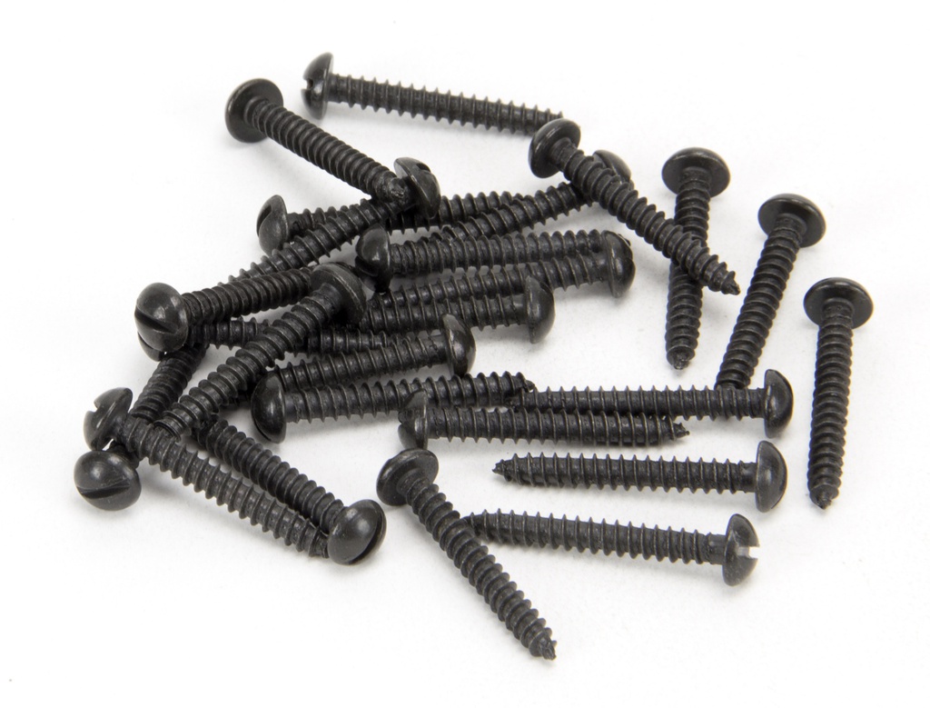Black 6 x 1" Round Head Screws (25) - 33410