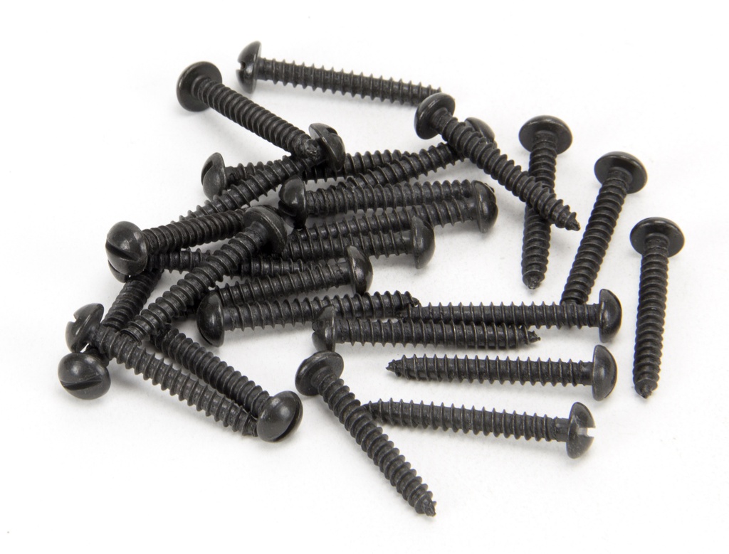 Black 6 x 1&quot; Round Head Screws (25) - 33410