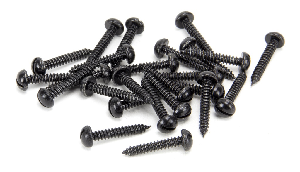 Black 8 x 1&quot; Round Head Screws (25) - 33418