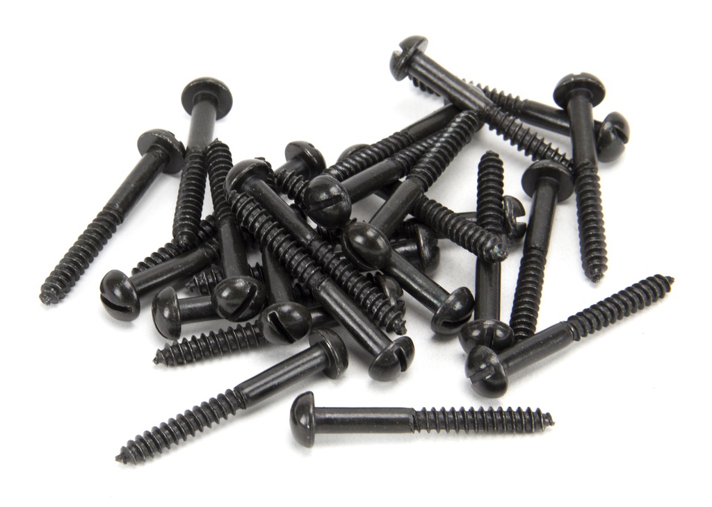 Black 10 x 1 1/2&quot; Round Head Screws (25) - 33420