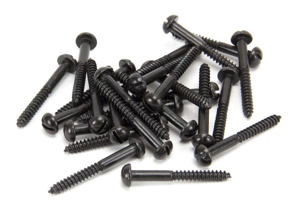 Black 10 x 1 1/2" Round Head Screws (25) - 33420
