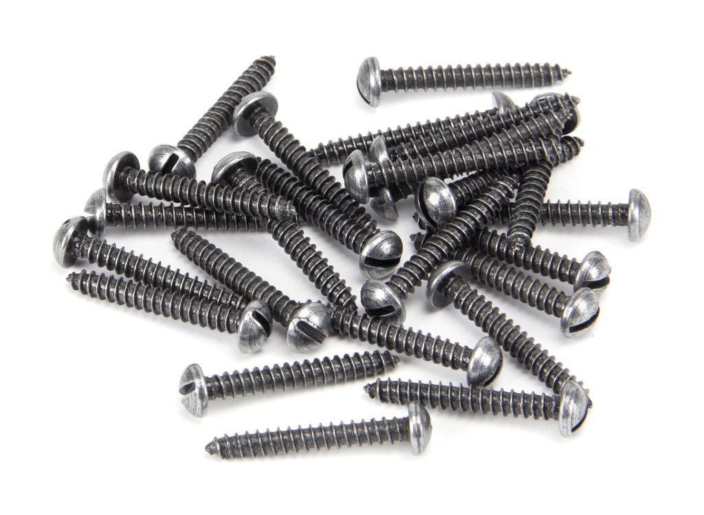 Pewter 6 x 1&quot; Round Head Screws (25) - 33427