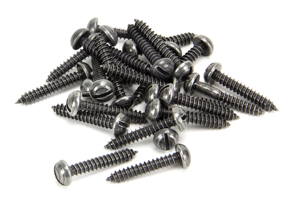 Pewter 8 x 1&quot; Round Head Screws (25) - 33433