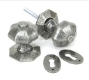 Pewter Octagonal Mortice/Rim Knob Set - 33643