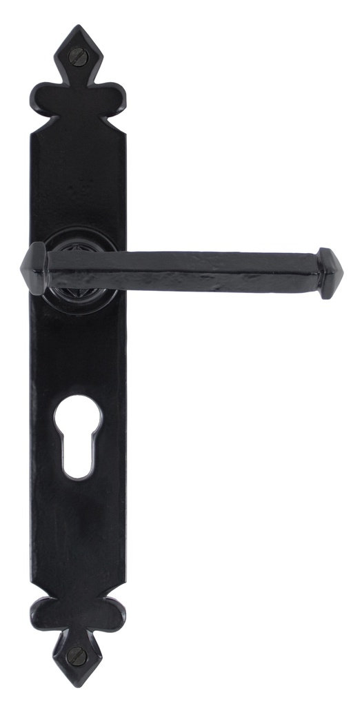 Black Tudor Lever Euro Lock Set - 33827