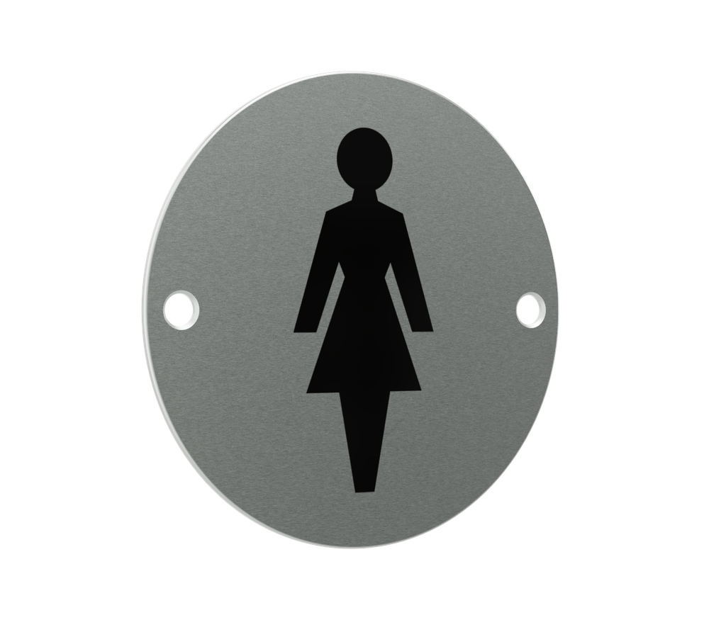 Female Symbol - 76mm diameter - Satin Stainless Steel
