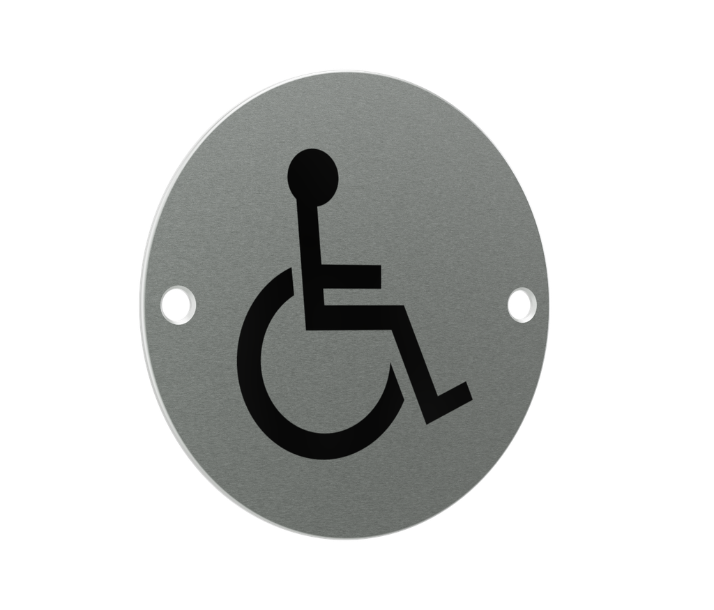 DDA Symbol - 76mm diameter - Satin Stainless Steel