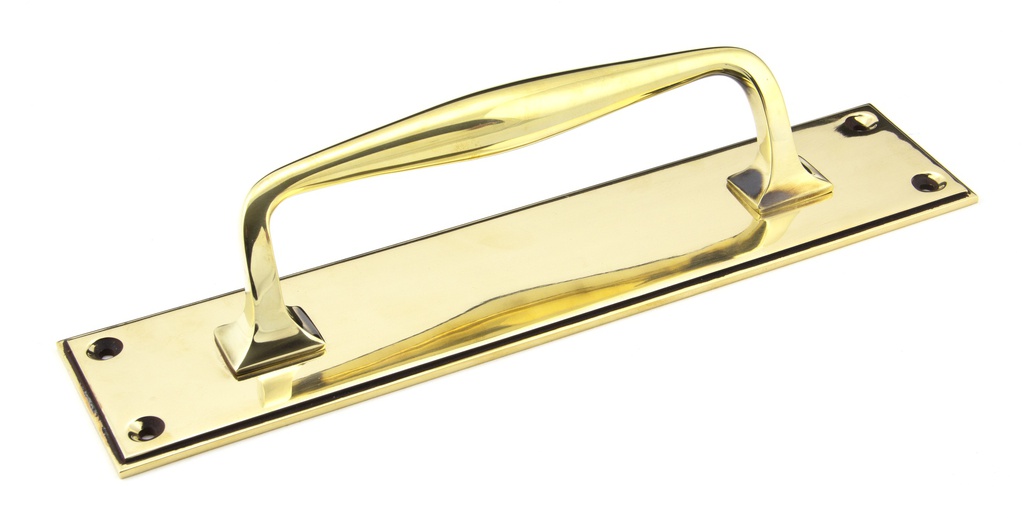 Aged Brass 300mm Art Deco Pull Handle on Backplate - 45379