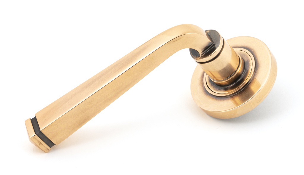 Polished Bronze Avon Round Lever on Rose Set (Plain) - 46093