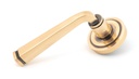 Polished Bronze Avon Round Lever on Rose Set (Art Deco) - 46094