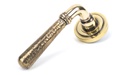 Aged Brass Hammered Newbury Lever on Rose Set (Art Deco) - 46070